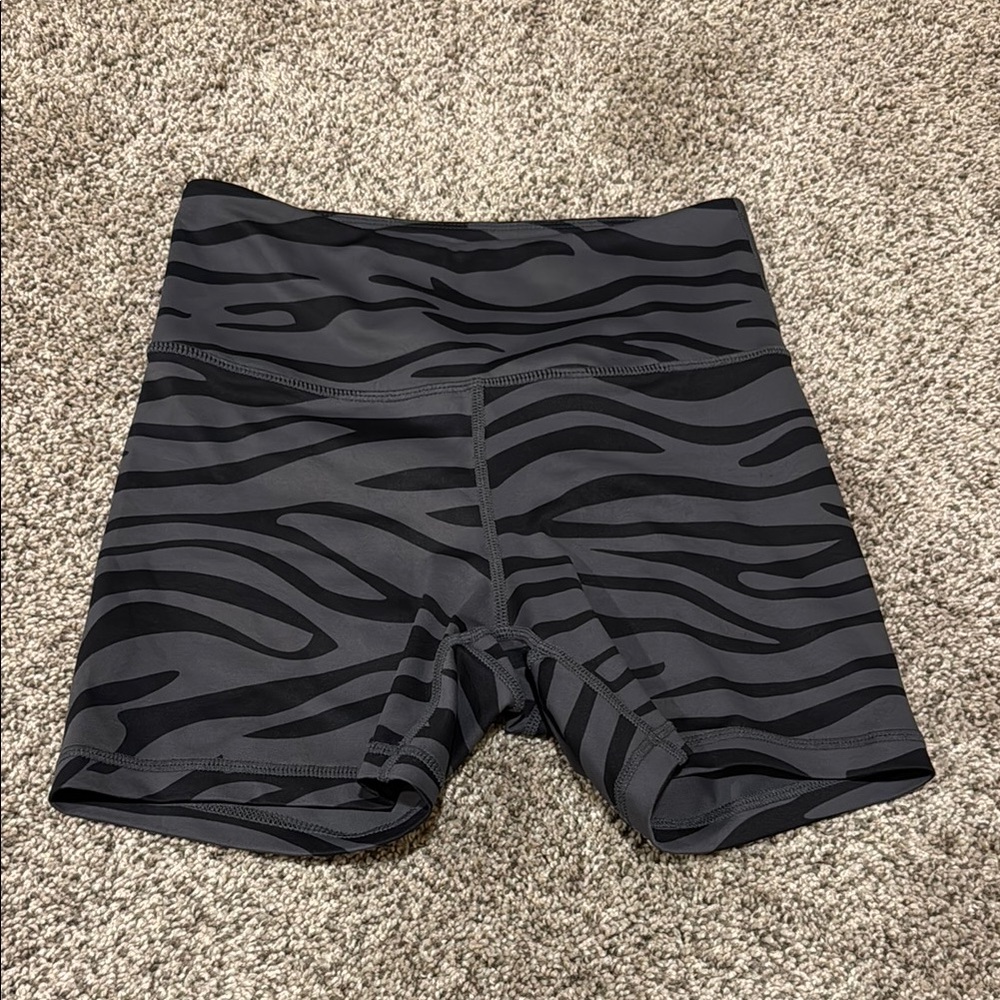 Zyia Hustle Zebra Print Black and Gray Shorts